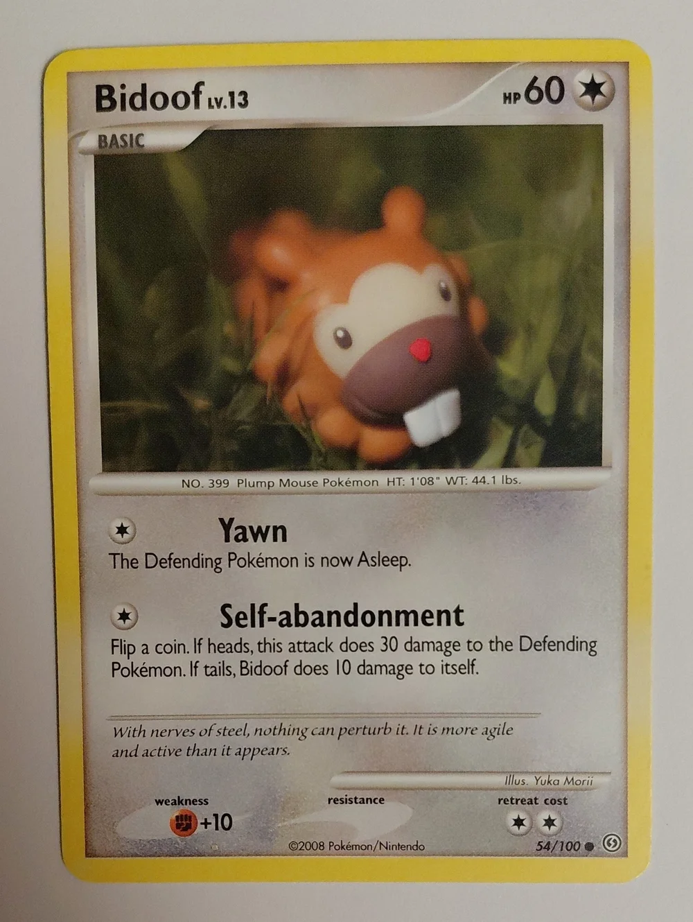Yuka Morii Clay Artwork Pokemon Card - Vintage Stormfront Bidoof